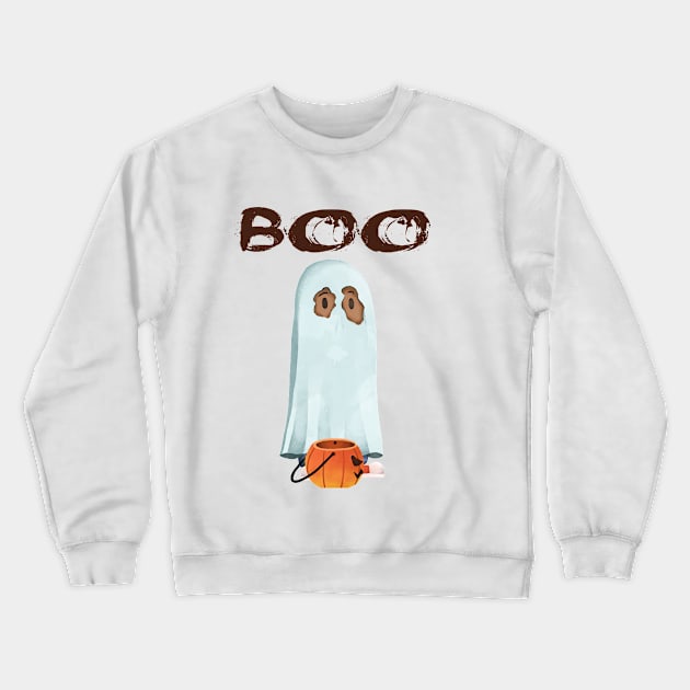 boo Crewneck Sweatshirt by Silemhaf